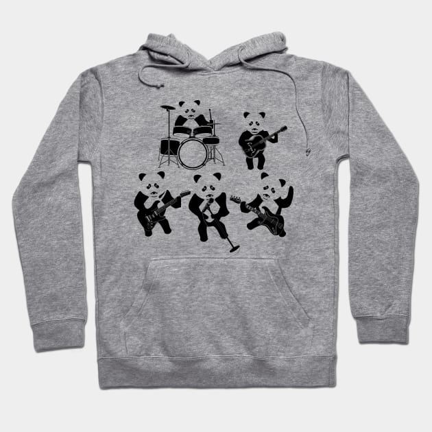 Panda Bear Rock Band Hoodie by mailboxdisco